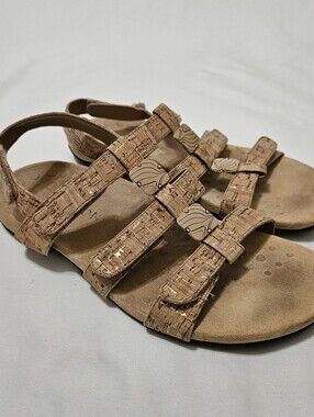 Vionic Amber Women's Size 11 Sandals Cork Beige Orthotic Strappy TVW1275